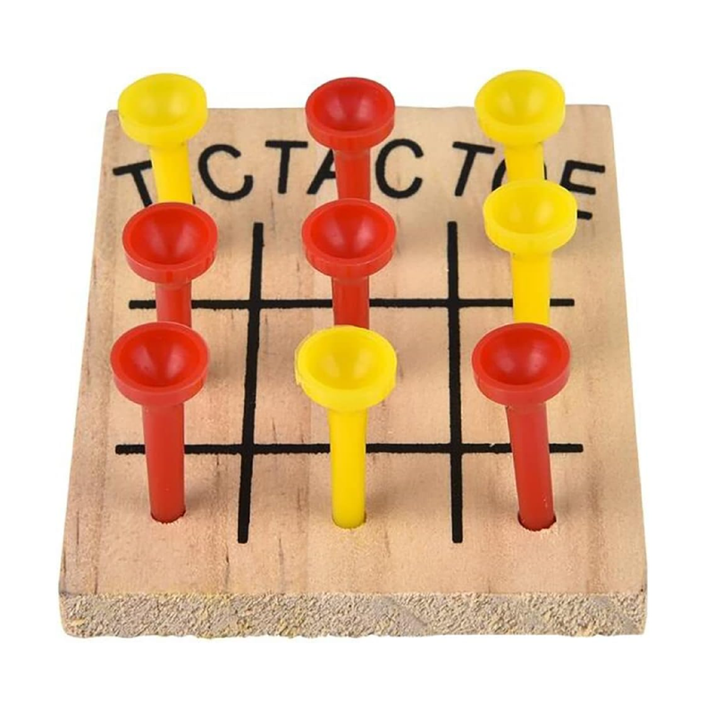 Classic Wooden Tic-Tac-Toe Board Games Great for Prizes 4.5 Tic-Tac-Toe Game Single