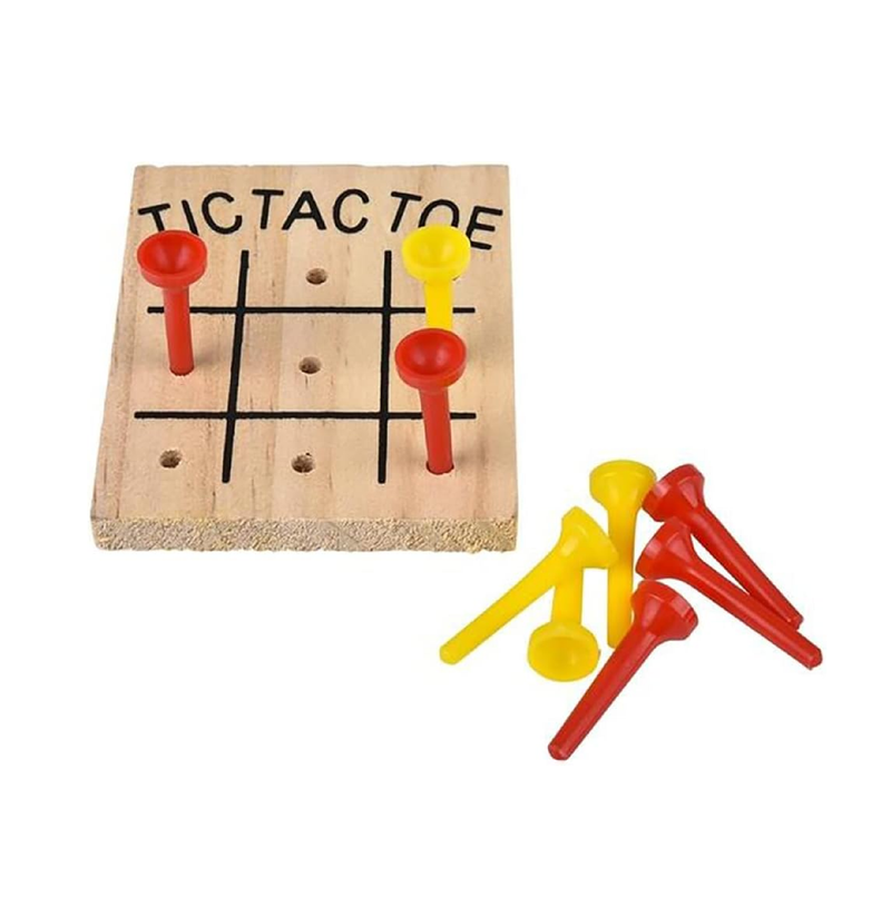 Classic Wooden Tic-Tac-Toe Board Games Great for Prizes 4.5 Tic-Tac-Toe Game Single