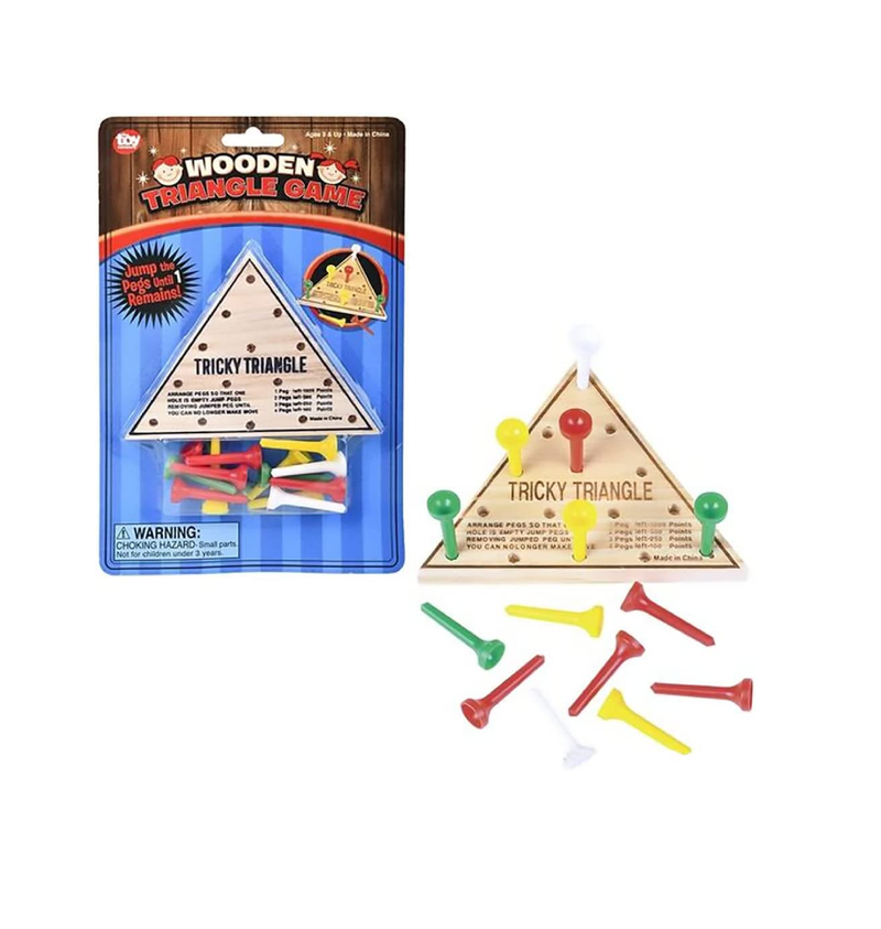 Classic Wooden Triangle Board Games Great for Prizes 4.5" Single