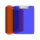 6-Pack Plastic Clipboards | Colored Transparents with Low Profile Metal Clip | 100-sheet Capacity