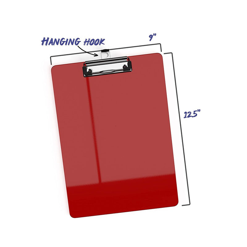 6-Pack Plastic Clipboards | Colored Transparents with Low Profile Metal Clip | 100-sheet Capacity