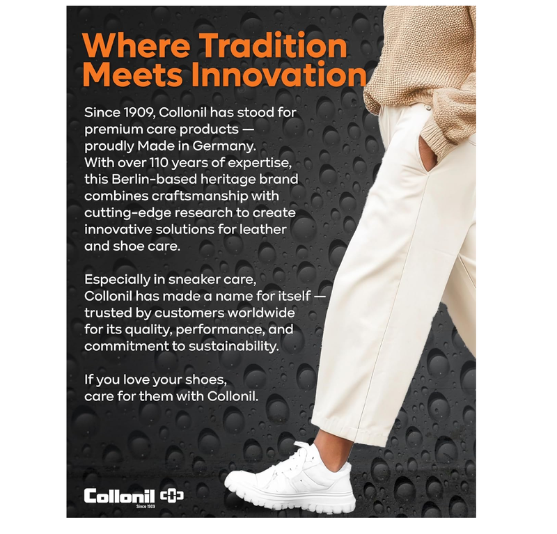 Collonil Clean & Care Shoe Cleaner - Cleaning Foam – Sneaker Cleaner for Leather, Suede, Textile & Synthetic