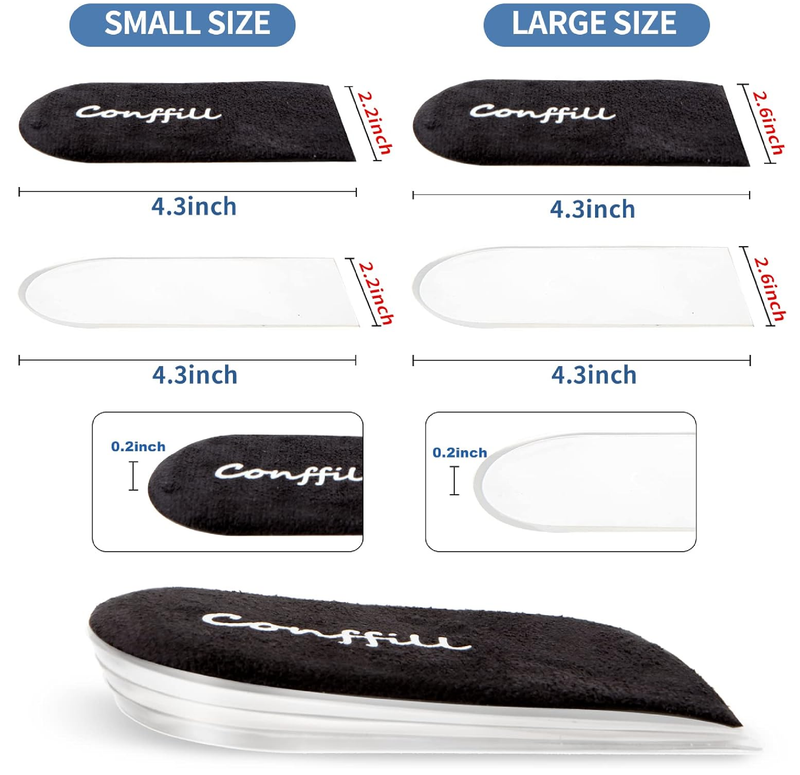 Adjustable Orthopedic Heel Lift Inserts Gel Height Increase Insoles for Women Men Leg Length Discrepancy,