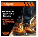 COPPER FIT PRO Grade Work Insoles – Anti-Shock, Anti-Fatigue Orthopedic Cushion with Contoured Arch – for Work Boots and Shoes