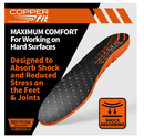 COPPER FIT PRO Grade Work Insoles – Anti-Shock, Anti-Fatigue Orthopedic Cushion with Contoured Arch – for Work Boots and Shoes