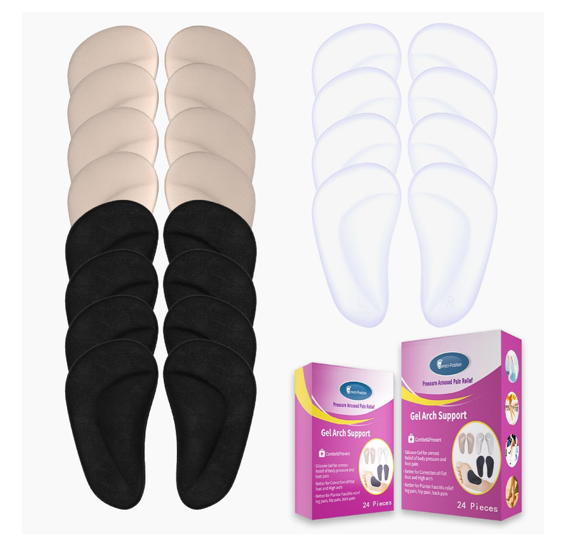 Correct Position Arch Support Shoe Insoles for Flat Feet, Gel Arch Inserts for Plantar Fasciitis,
