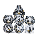 Cusdie Handmade DND Dice Liquid Core Dice Set D&D Quicksand Sharp Dice 7 PCs Transparent Polyhedral Dice Set for Dungeons & Dragons RPG MTG and Other Table Games
