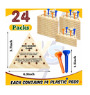 DEEKIN 24 Pack Wooden Triangle Peg Game Triangle Wooden Board Games Triangle Game Bulk Wooden Triangle Board Games Family