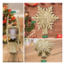 DG-Direct Christmas Tree Topper Lighted with Golden Snowflake Projector, Led Rotating Magic Snowflake, 3D Hollow Glitter Lighted Gold Snow Tree Topper for Christmas Tree Decorations
