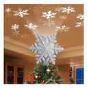 DG-Direct Christmas Tree Topper Lighted with Silver Snowflake Projector, Led Rotating Magic Snowflake, 3D Hollow Glitter Lighted Silver Snow Tree Topper for Christmas Tree Decorations