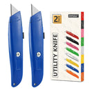 DIYSELF 2-Pack Utility Knives Box Cutter Heavy Duty Retractable Blade