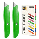 DIYSELF 2-Pack Utility Knives Box Cutter Heavy Duty Retractable Blade