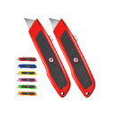 DIYSELF | Set Of 2 Retractable Box Cutters | Tool To Open Boxes | Exact Knife | Aluminum Alloy And Non-Slip Rubber Handle