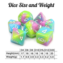DND Dice 7Pieces Polyhedral Dice Set Mix Colors Dice Set D&D Dice Set for Dungeons and Dragons RPG MTG Table Games Blue Pink Green Three Color Dice Series