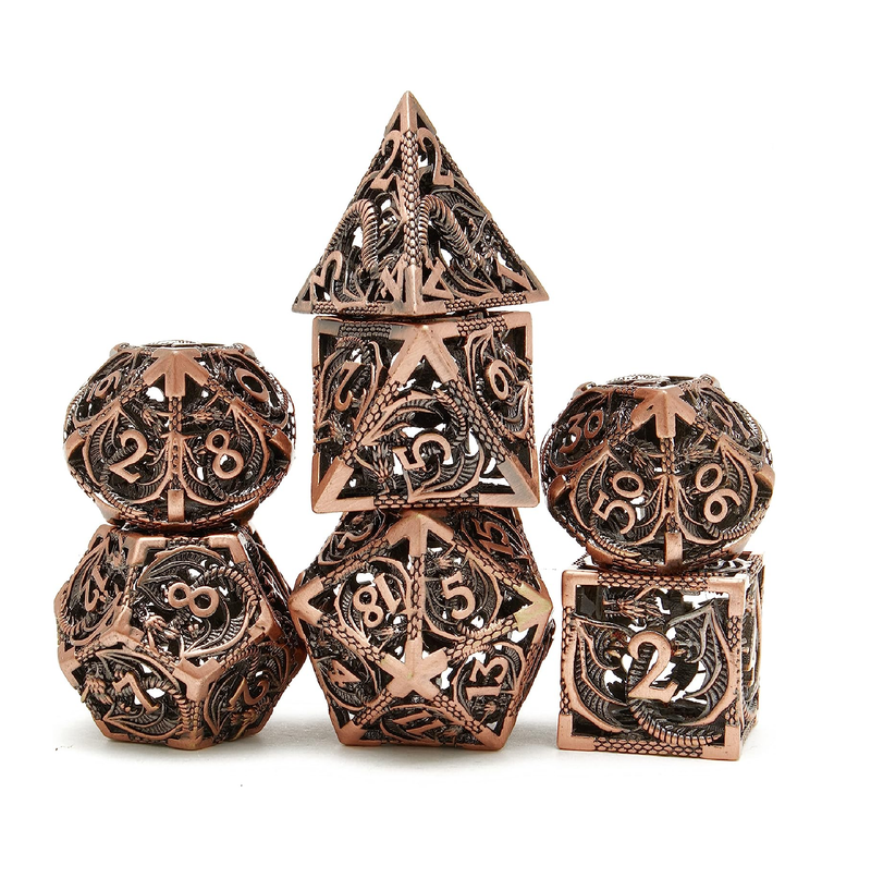 DND Metal Polyhedral Dice Set Dungeons and Dragons Dice Set D&D Role Playing Dice Metal Dice Set 7PCS Suitable for Dungeons