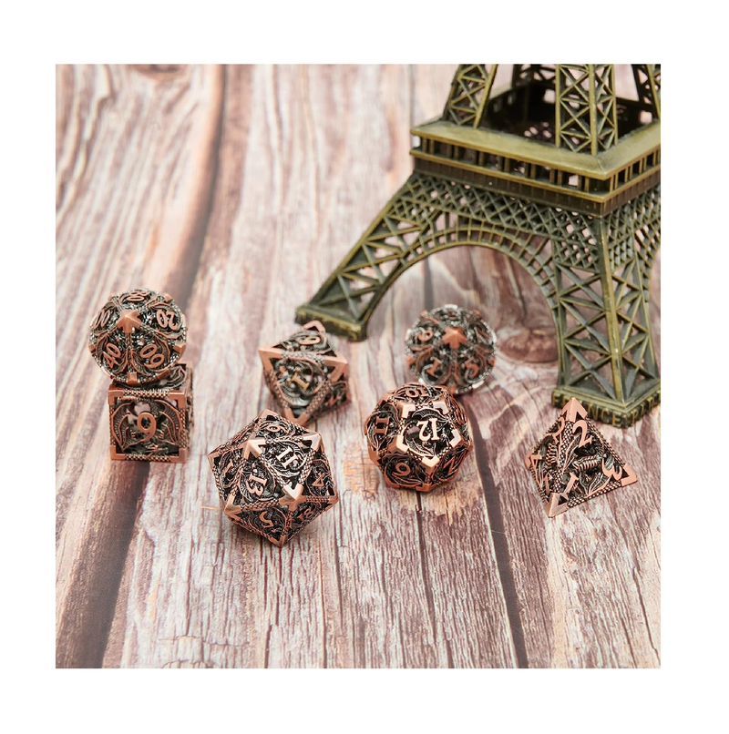 DND Metal Polyhedral Dice Set Dungeons and Dragons Dice Set D&D Role Playing Dice Metal Dice Set 7PCS Suitable for Dungeons