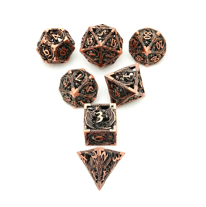 DND Metal Polyhedral Dice Set Dungeons and Dragons Dice Set D&D Role Playing Dice Metal Dice Set 7PCS Suitable for Dungeons