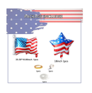DUBEDAT 144Pcs Red White and Blue Balloon Garland with Flag and Star for Independence