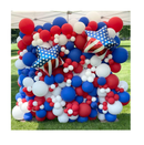 DUBEDAT 144Pcs Red White and Blue Balloon Garland with Flag and Star for Independence