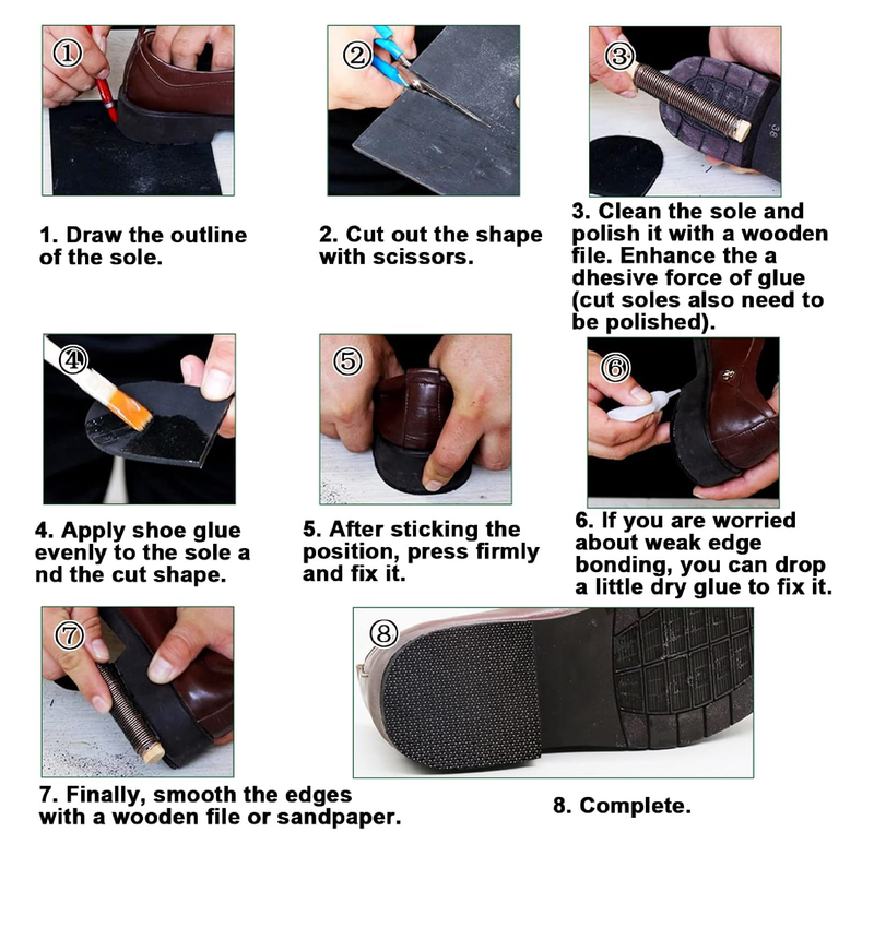 Resistant Sole Sheet 2.2MM Heel Repair Pad Rubber Sole Pad Black Shoes Bottom Repairing Material for Women Men Shoes