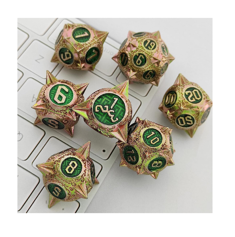 D&D DND Dice Set Metal Dungeons and Dragons Gift with Dice Bag Polyhedral Large RPG Dice Set for MTG Role Playing