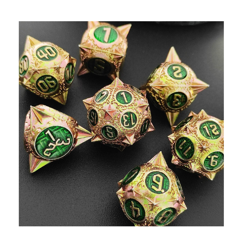 D&D DND Dice Set Metal Dungeons and Dragons Gift with Dice Bag Polyhedral Large RPG Dice Set for MTG Role Playing