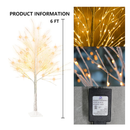 Dazzle Bright Lighted Tree, 6 Ft Birch Tree with Fairy Lights for Decoration Inside Outside, Birch Tree with 144 LED Lights for Christmas Holiday Wedding Home Room Decor, 1 Pack