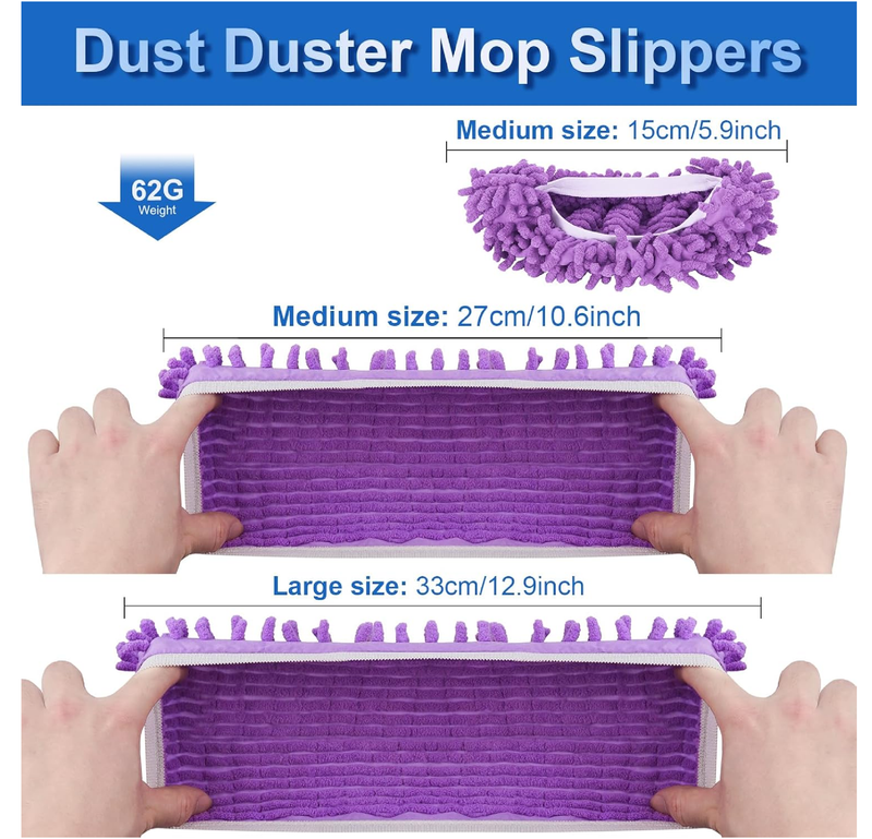 5 Pairs Large Mop Slippers for Floor Cleaning Supplies 10 PCS Washable Microfiber Mop Socks Reusable Mopping Slippers