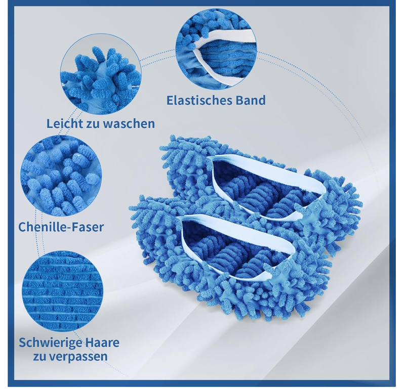5 Pairs Large Mop Slippers for Floor Cleaning Supplies 10 PCS Washable Microfiber Mop Socks Reusable Mopping Slippers