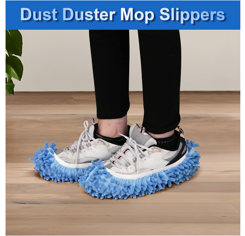 5 Pairs Large Mop Slippers for Floor Cleaning Supplies 10 PCS Washable Microfiber Mop Socks Reusable Mopping Slippers