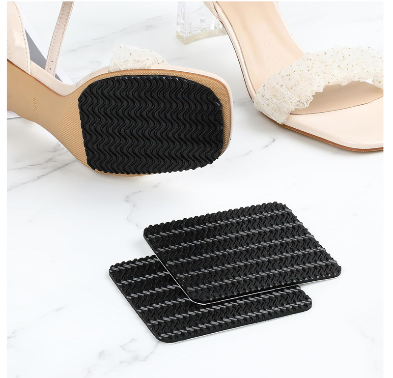 Shoes Heel Pads, 4 Pcs Adhesive Anti Slip Shoe Repair Pads Silicone Noise Reduction Shoes