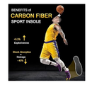 Carbon Fiber Insoles for Sport, Foot Support Performance Insoles for Athletes-Reduces Shock to Increase
