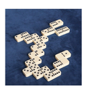 Dominoes Set for Adults Large Size Tile 2.17 Inch 28 Pieces Double Six Dominos Set for Classic Table Game Ivory with Black Dots Tiles Family Game Set with Blue Canvas Bag for 2 to 4 Players