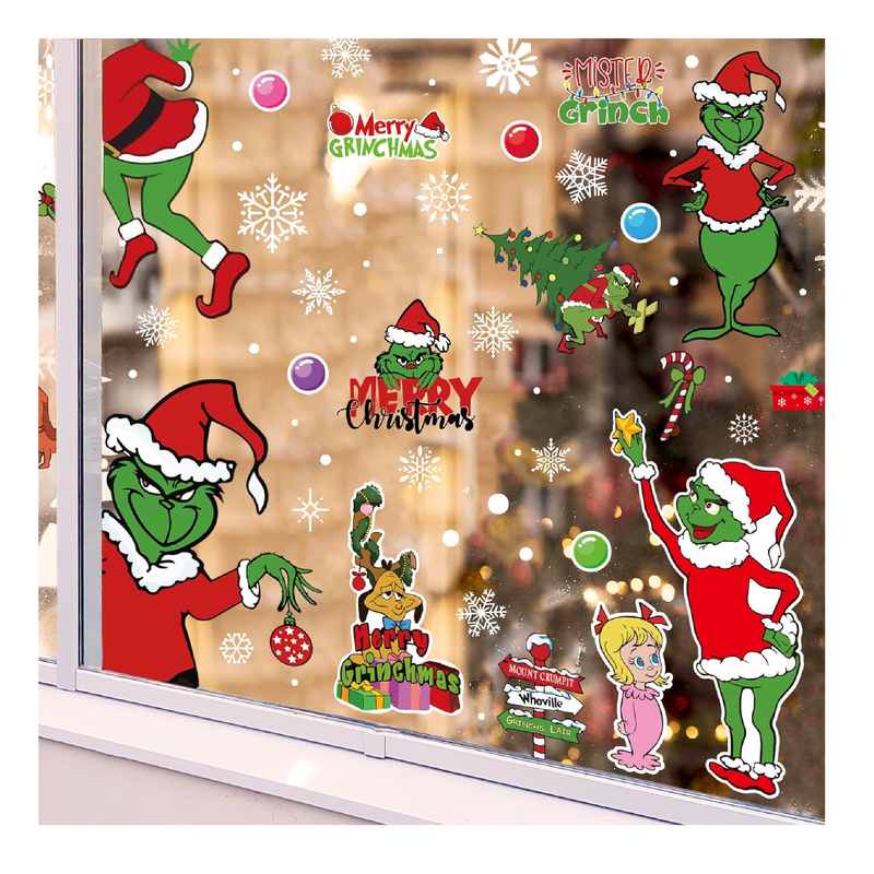 Double-Sided Christmas Window Clings Waterproof Christmas Window Clings Christmas Window Decorations for Christmas Party