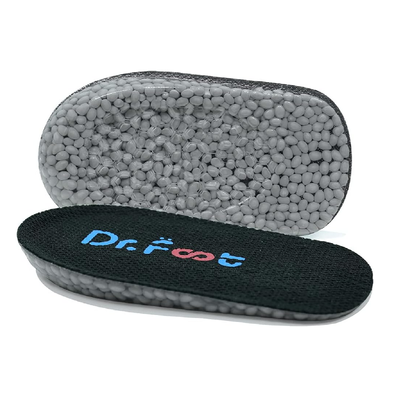 Dr. Foot's Height Increase Insoles, Heel Cushion Inserts, Heel Lift Inserts for Leg Length Discrepancies (Large (0.5" Height) | Black)