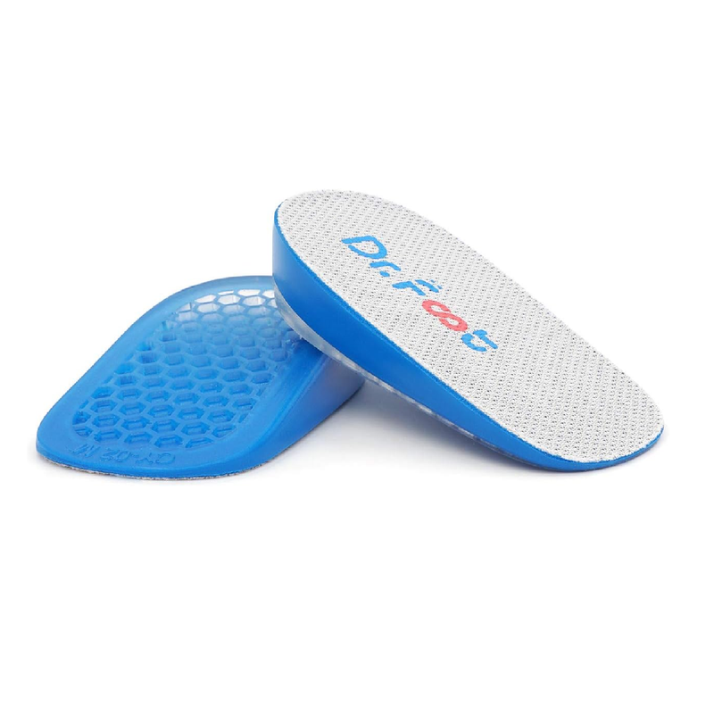 Dr. Foot's Height Increase Inserts, Gel Heel Lift Insoles, Shoe Lifts Insoles for Leg Length Discrepancies (1" Height) Blue