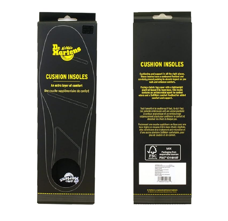 Dr. Martens Unisex Insole, Black, 9 US Women