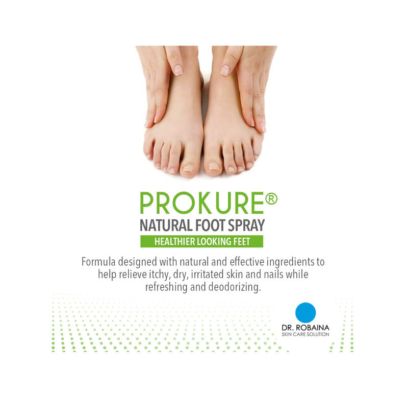 Dr. Robaina Skin Care Solution PROKURE Natural-Foot Spray Foot and Hand Spray For people prone to Nail Fungus Athlete’s Foot and other foot and hand Dermatitis 2oz