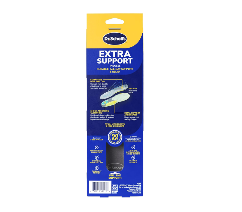 Dr. Scholl's Extra Support Shoe Insoles for Women, Size 6-11, 1 Pair: Designed for Plus-Size and Tall Women,