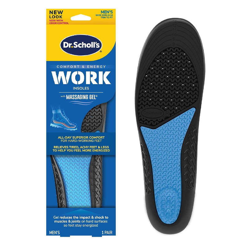 Dr. Scholl's Work All-Day Superior Comfort Insoles (with) Massaging Gel, Men, 1 Pair, Trim To Fit