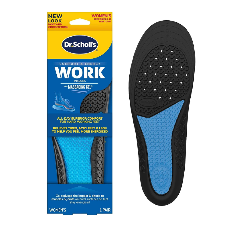 Dr. Scholl's Work All-Day Superior Comfort Insoles with Massaging Gel®, On Feet All-day, Shock Absorbing