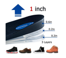 Dr. Shoesert 3-Layer Adjustable Height Increase Insoles, 3/4 Length Shock Absorption Cushion Heel Lift Inserts