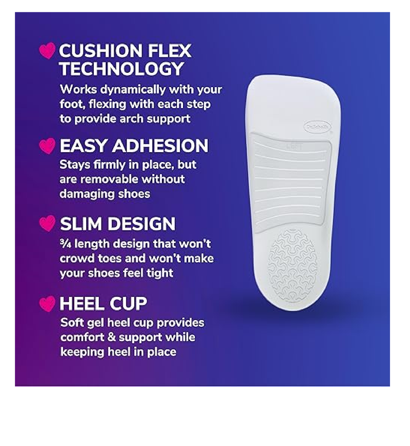 Dr. Scholl's Love Your Flats & Sandals 3/4 Length Insoles, All-Day Comfort, Relieve & Prevent Shoe Discomfort, Absorbs Shock, Arch Support