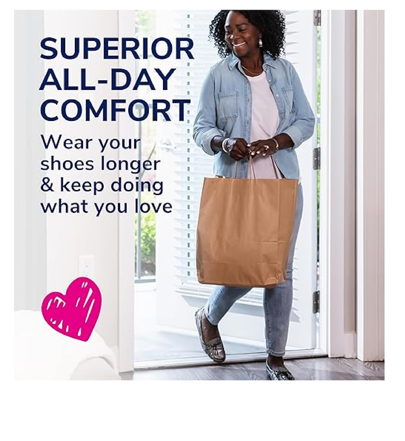Dr. Scholl's Love Your Flats & Sandals 3/4 Length Insoles, All-Day Comfort, Relieve & Prevent Shoe Discomfort, Absorbs Shock, Arch Support