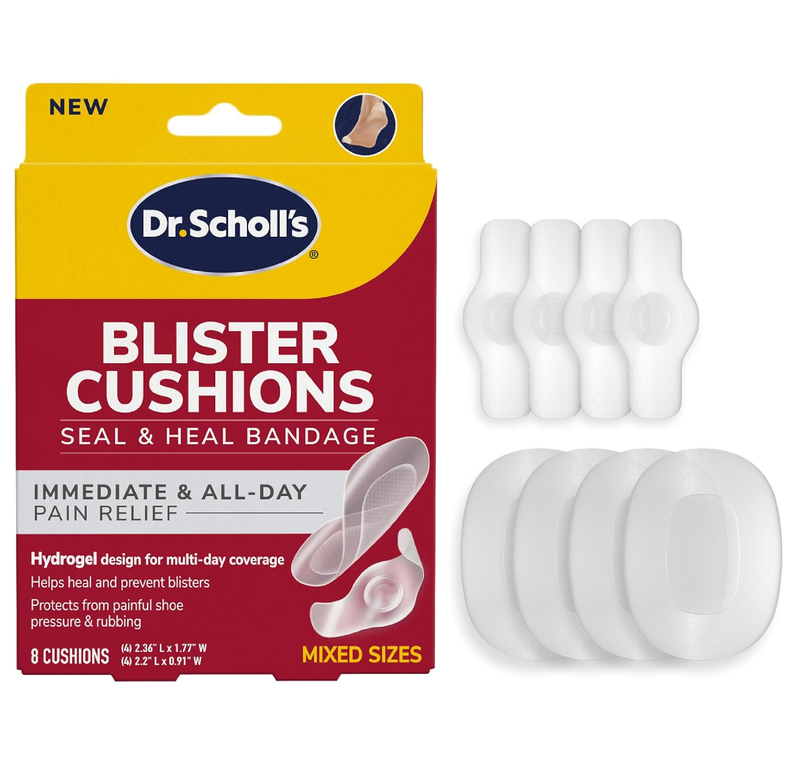 Dr. Scholl's Blister Cushions Seal & Heal Bandage with Hydrogel Technology, 8 ct // Immediate & All-Day Pain Relief,