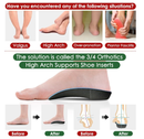 Dr. Foot 3/4 Orthotics Shoe Insoles, High Arch Supports Inserts for Flat Feet, Plantar Fasciitis, Over-Pronation, Fallen Arches