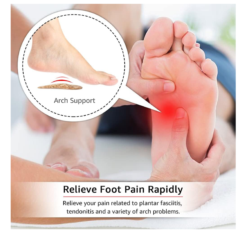 Dr. Foot's Arch Support Shoe Inserts for Flat Feet, Plantar Fasciitis, Adhesive Arch Pads for Relieve Pain for Women & Men
