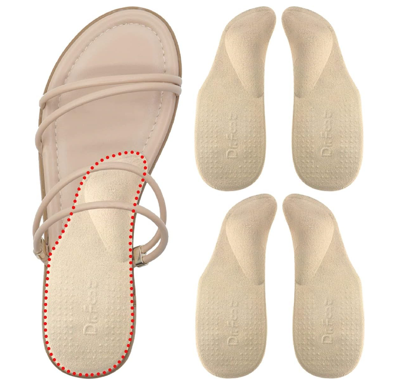 Dr. Foot's Arch Support Shoe Inserts for Flat Feet, Plantar Fasciitis, Adhesive Heel Cushion for Relieve Pain for Women & Men