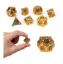 Dungeons and Dragons Dice Metal Dice Dicelings DND Polyhedral Hollow Dice Set for D&D RPG MTG Role Playing Table Games