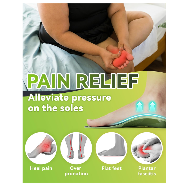 Plantar Fasciitis Insoles,DynWalker Arch Support Inserts,Relief Foot Pain,